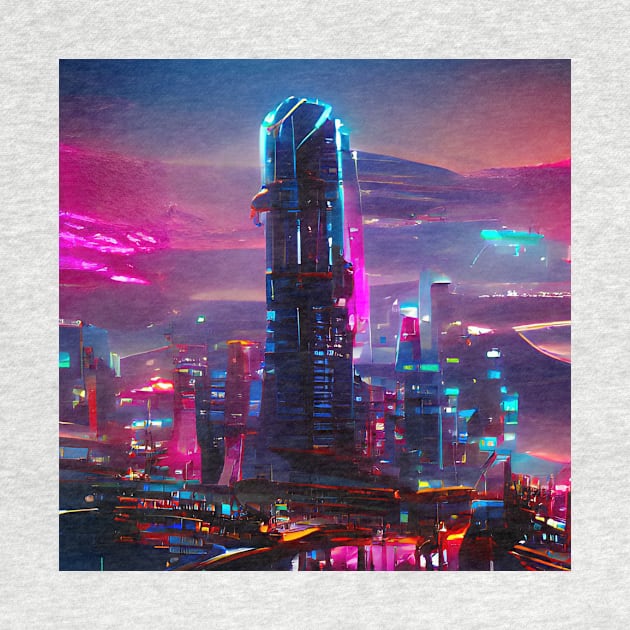 Cyberpunk Aesthetic Skyscraper by Mihadom